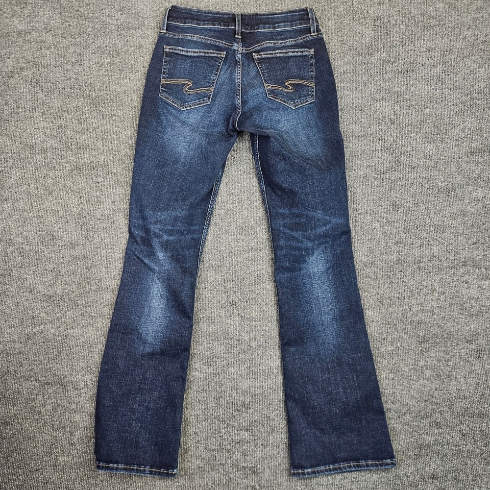 Silver Suki Slim Boot Jeans Women's 27 Mid Rise Dark Wash‎ Denim Stretch Casual - Picture 8 of 10